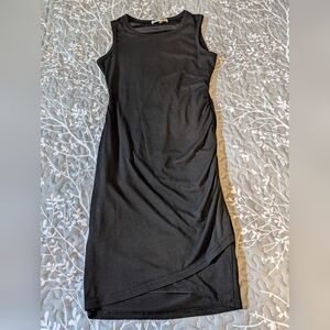 Wish Black Ruched Asymmetrical Cocktail Dress